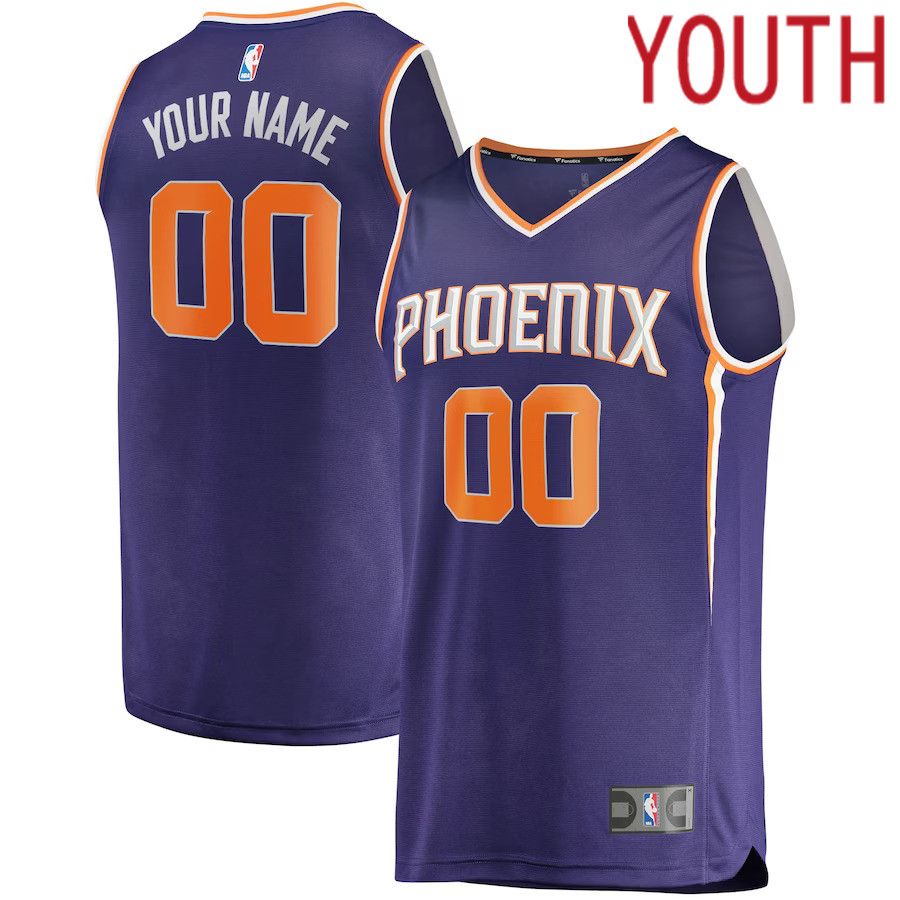Youth Phoenix Suns Fanatics Branded Purple Fast Break Custom Replica NBA Jersey